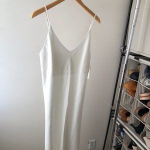 Ozma white linen slip dress, midi, size M, NWT